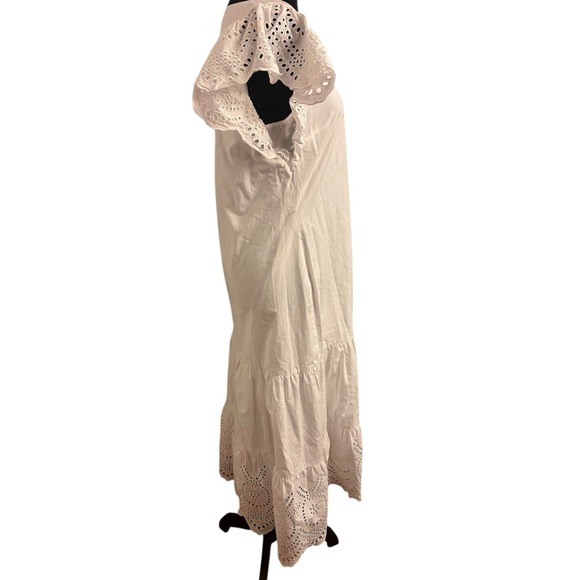 Rails Womens GIA White Woven Tiered V-Neck Midi Dress S *NO BELT* - Picture 5 of 6